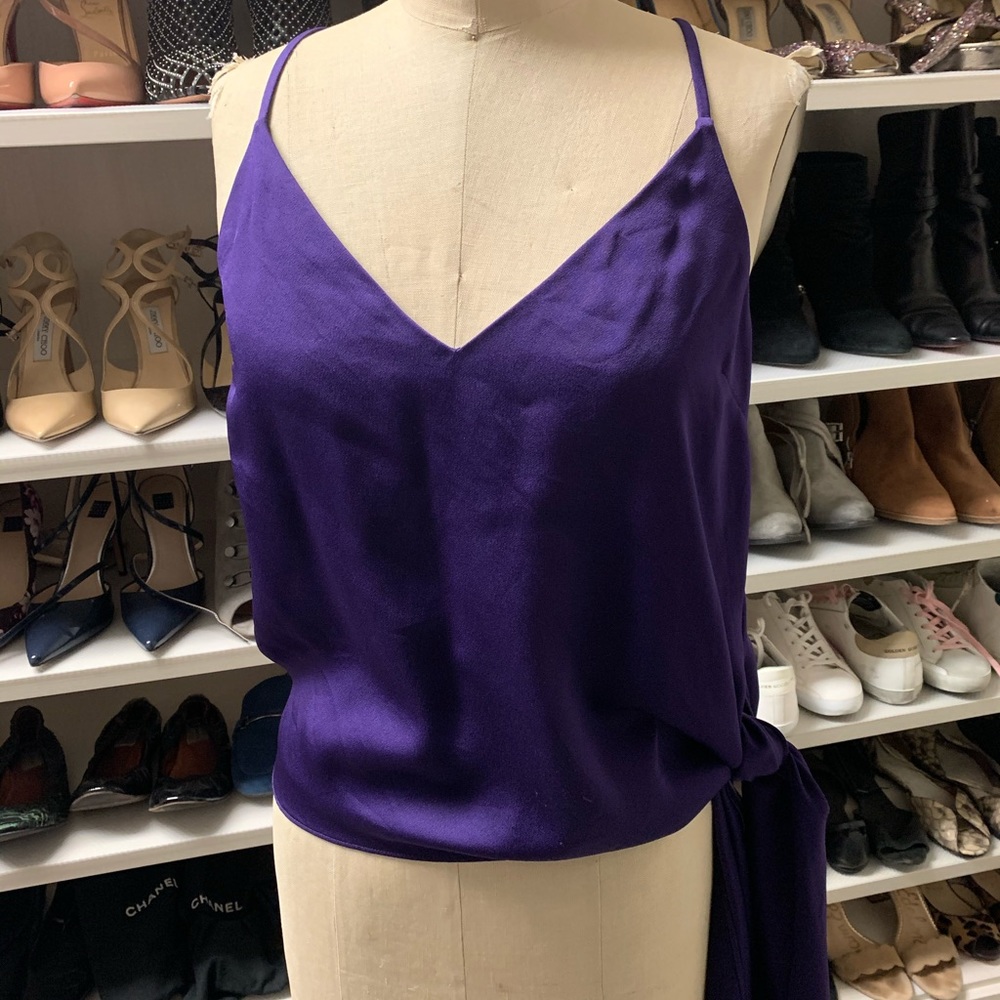 Bcbgmaxazri satin side tie blouse